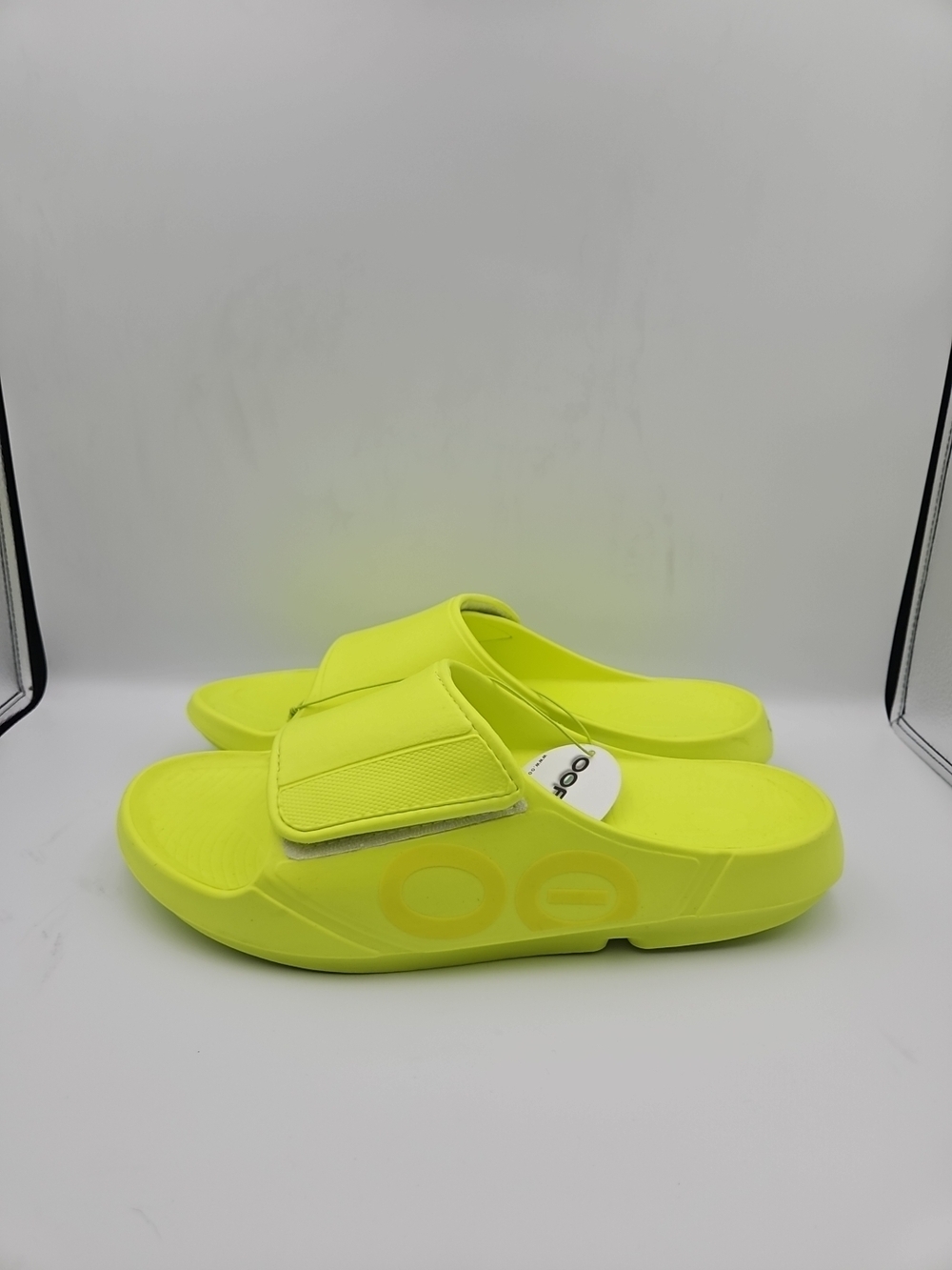 OOFOS Men's Neon Yellow Slide Sandals